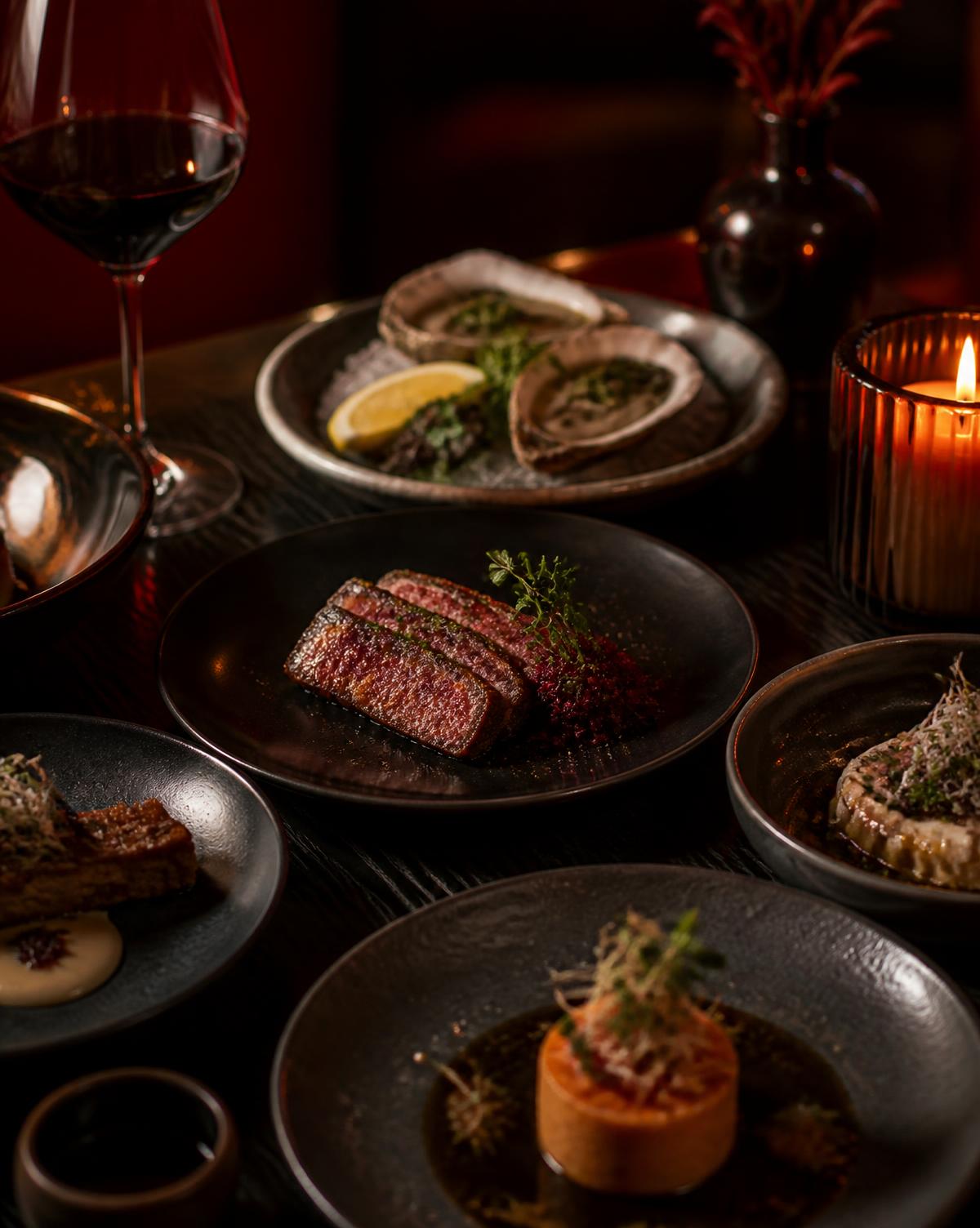 Small plates, oysters and wagyu by candlelight at The Saint
